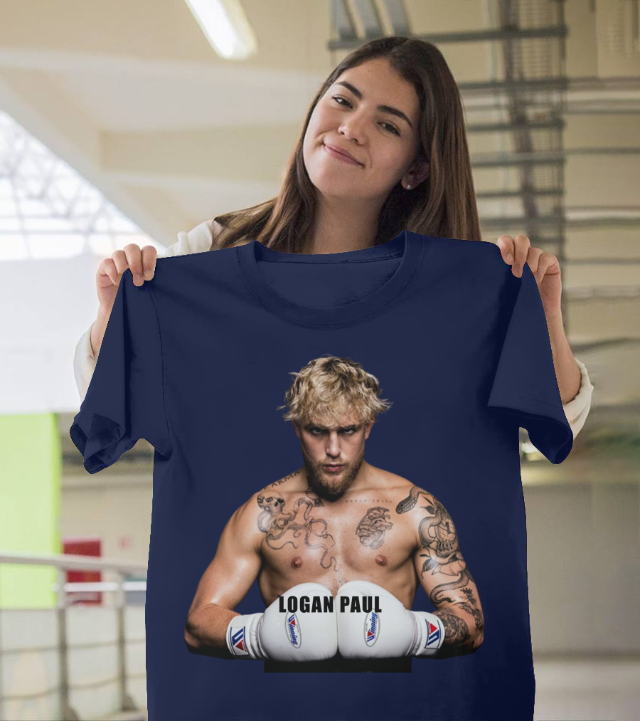 LOGAN PAUL Boxing Pose With Tattoos And Boxing Gloves T-Shirt