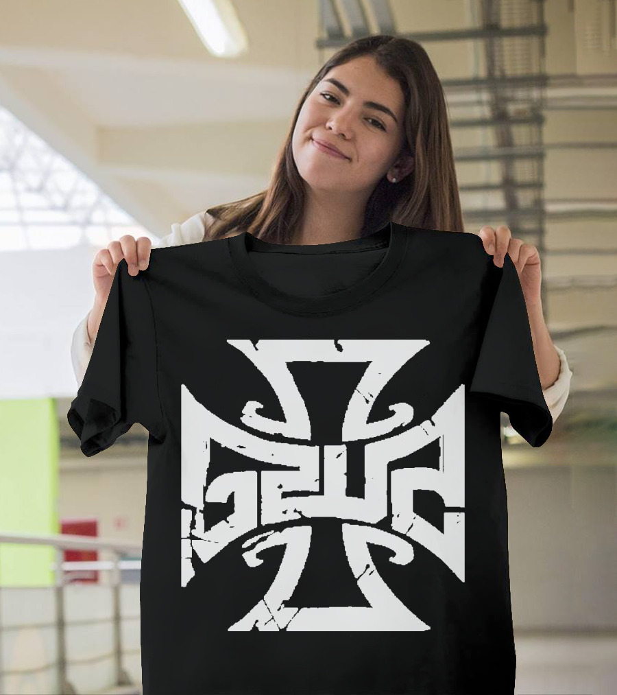 Gzuz Germany Rapper Iron Cross Motif T-Shirt