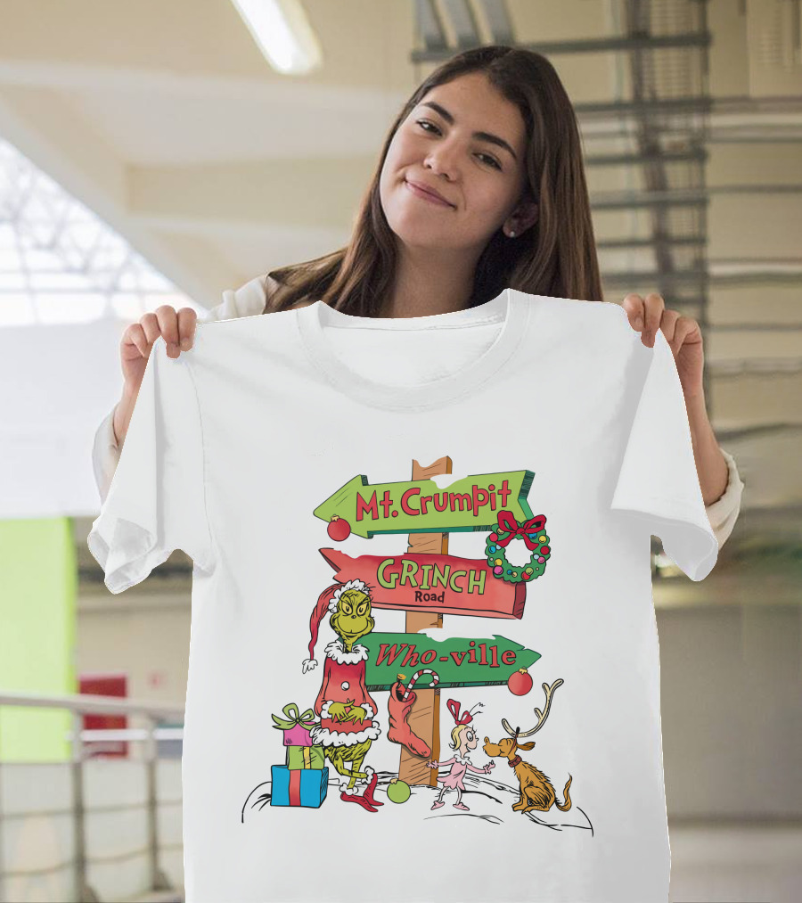 Merry Christmas Grinch Mt. Crumpit Grinch Road Who-ville T-Shirt