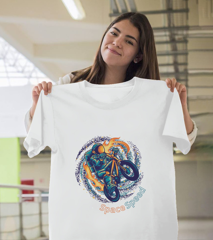Space Speed Galactic Cyclist Adventure T-Shirt