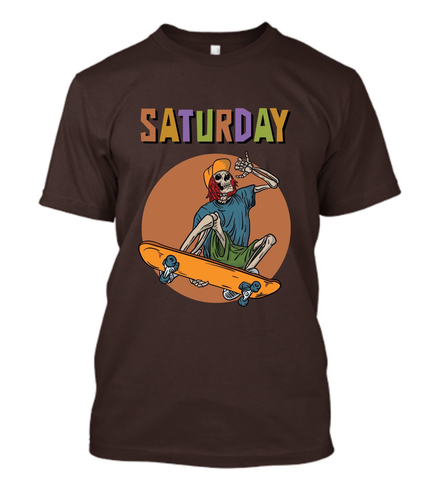 SATURDAY Skeleton Skateboarder Vibe T-Shirt