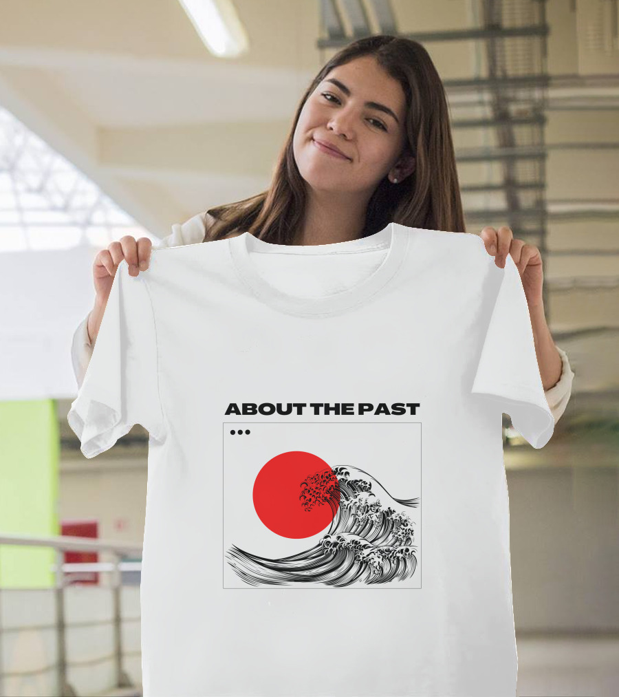 About The Past Red Sun And Great Wave T-Shirt