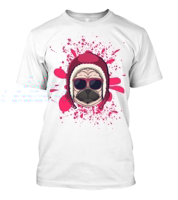 Pink Dog In Hood With Sunglasses T-Shirt