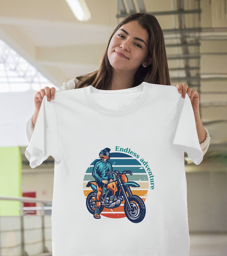 Endless Adventure Retro Motorcycle Rider T-Shirt