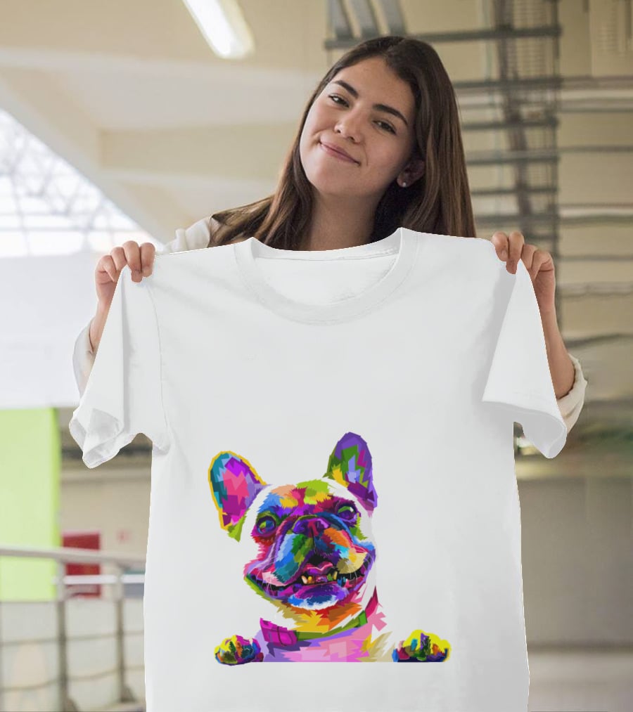 Colorful Dog Pop Art French Bulldog T-Shirt