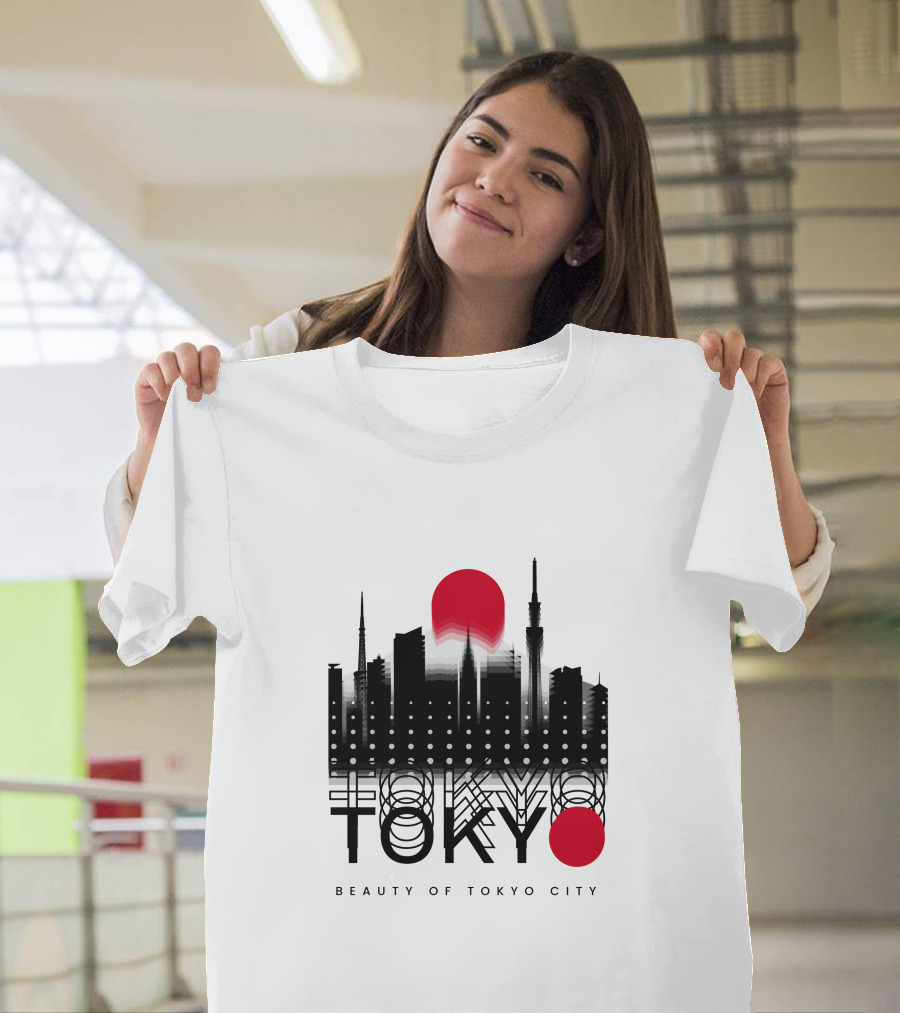 Tokyo Beauty of Tokyo City Skyline Red Sun T-Shirt