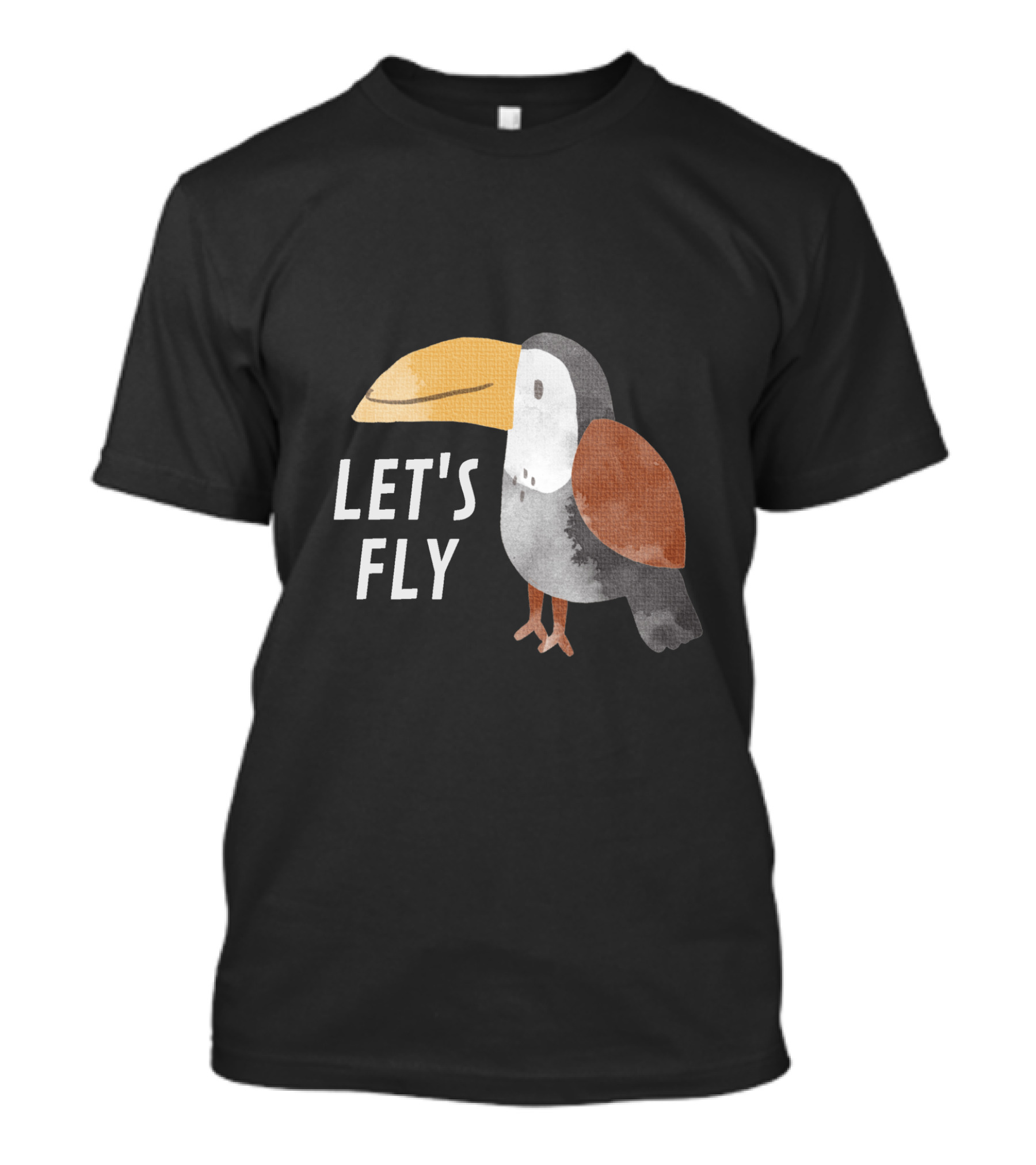 Let's Fly Toucan Bird Motif T-Shirt