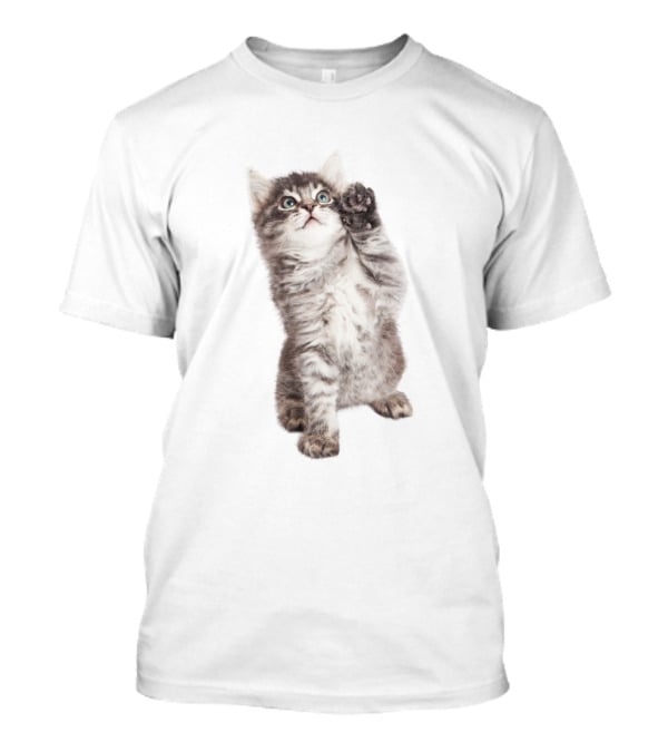 Cat Cute Playful Kitten Paw Lift T-Shirt