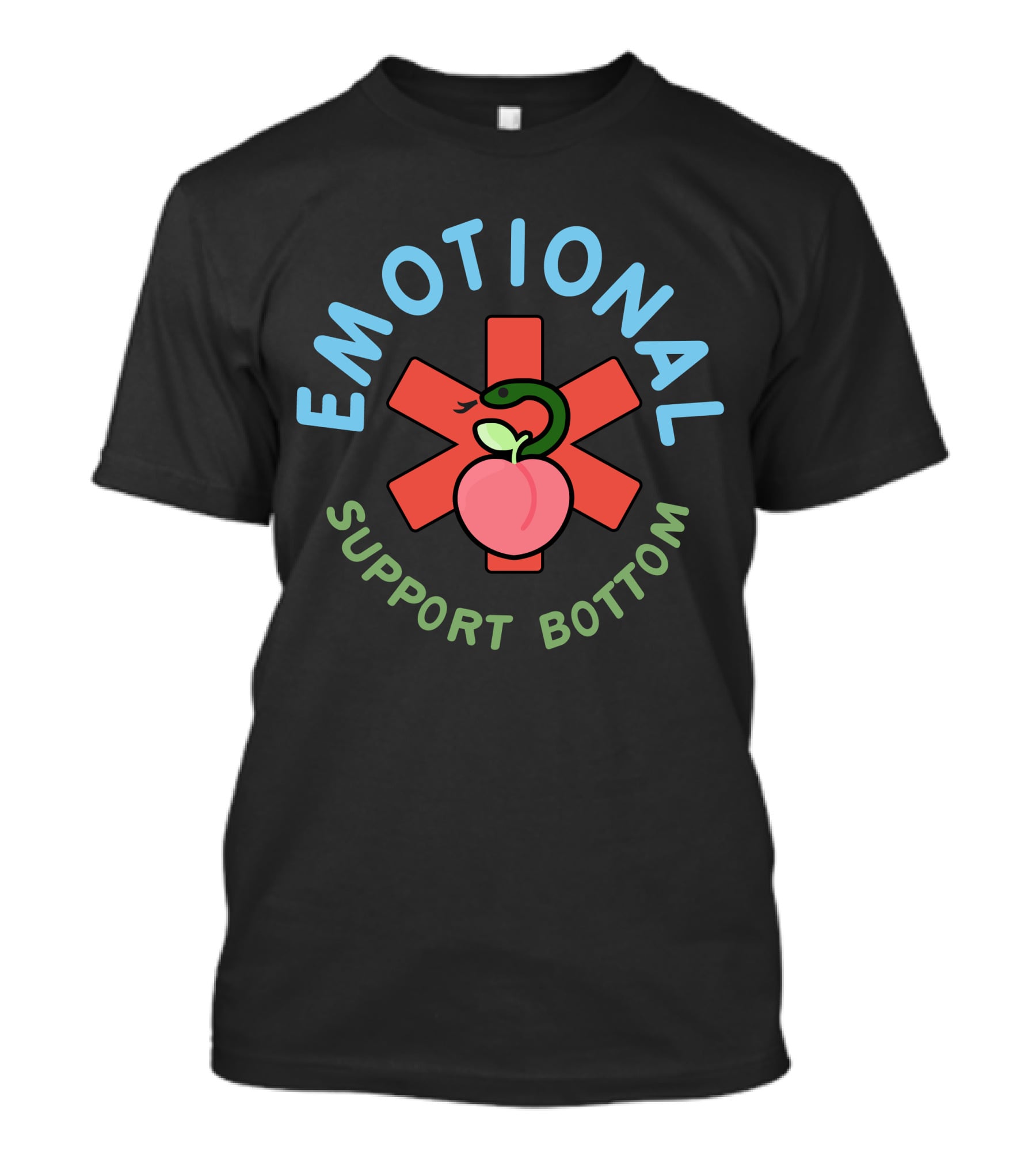 EMOTIONAL SUPPORT BOTTOM Snake Peach T-Shirt