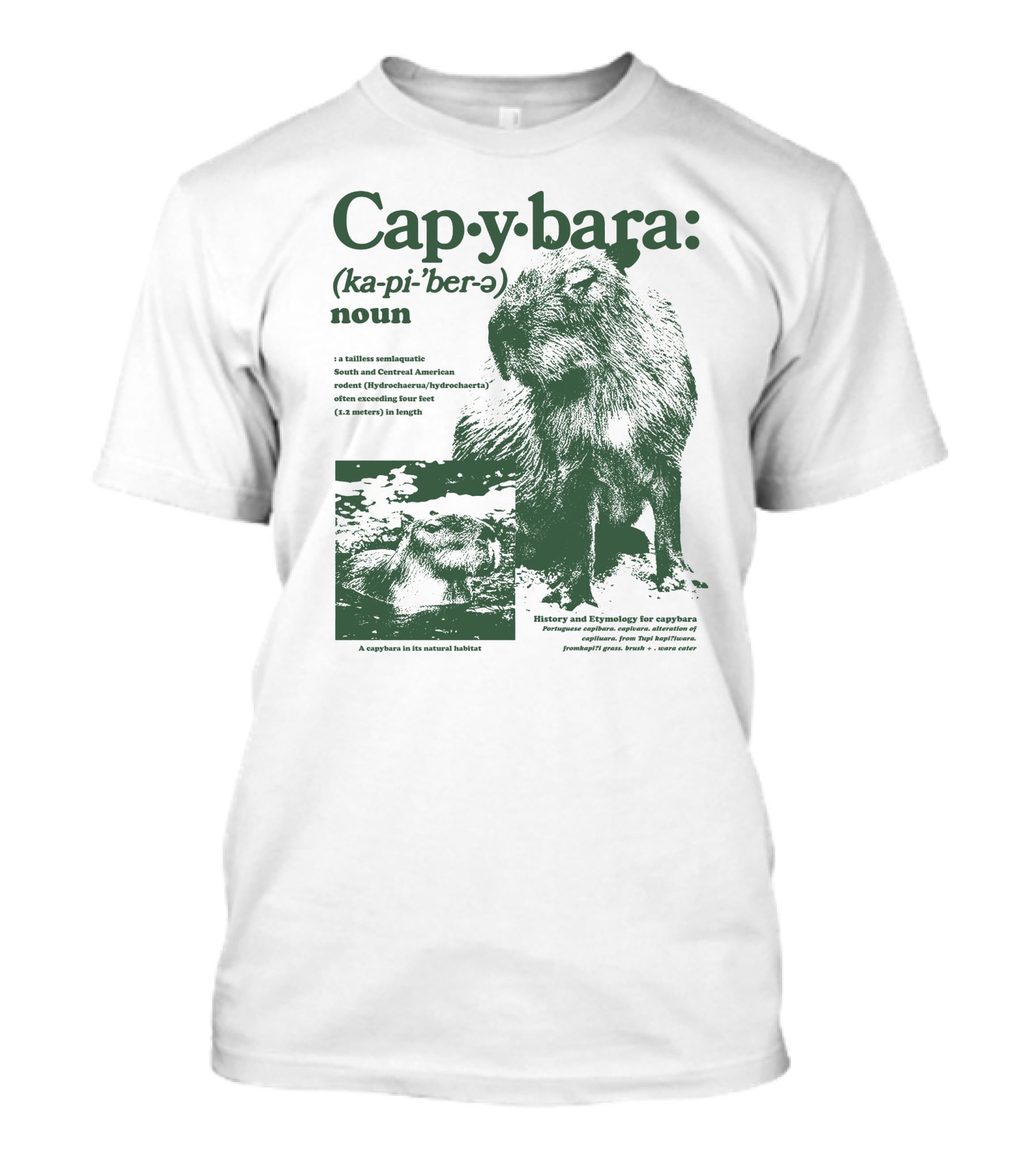 Capybara Definition Tallest Semiaquatic Rodent South Central America T-Shirt