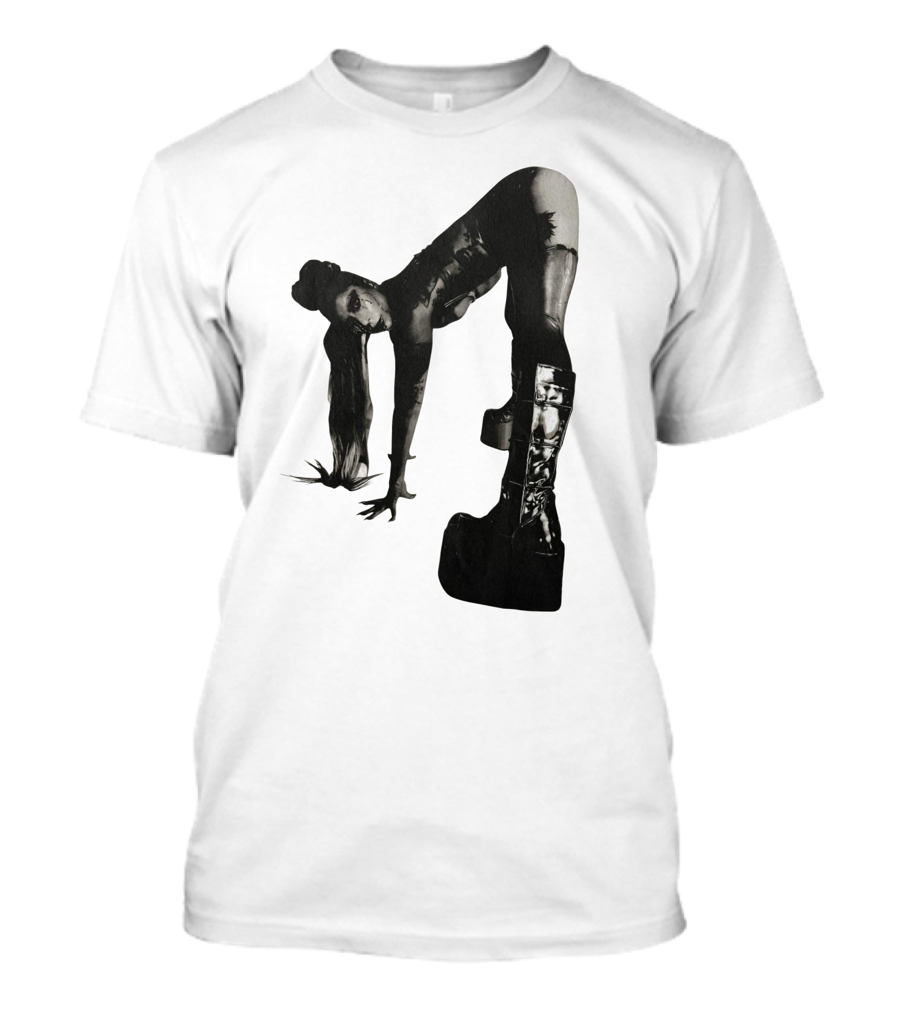 Lady Gaga Chromatica Black And White Striking Pose Platform Boots T-Shirt