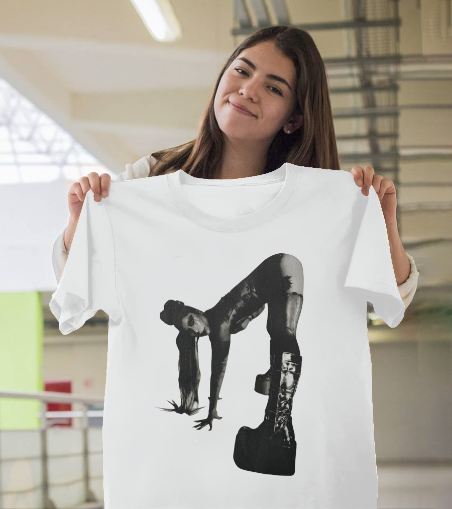 Lady Gaga Chromatica Black and White Striking Pose Platform Boots T-Shirt