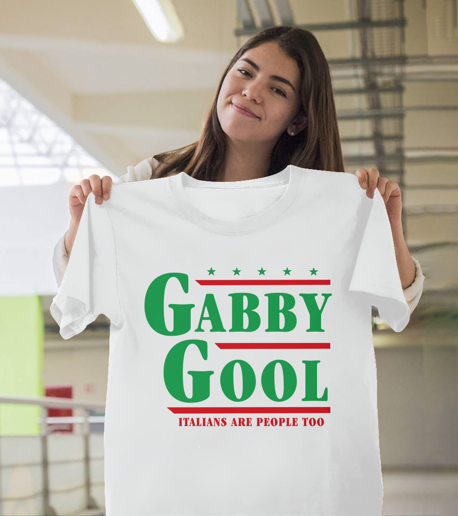 Gabby Gool Italians Are People Too Green Red Stars T-Shirt
