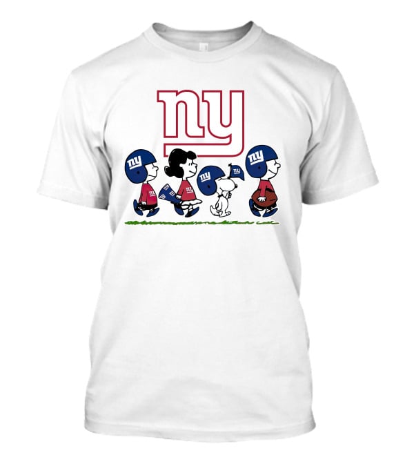 Peanuts Snoopy New York Giants Football Team NFL Characters T-Shirt
