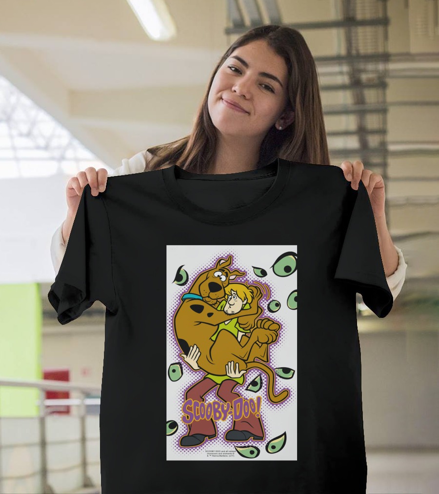 Scooby-Doo Shaggy Hug Surrounded by Eyes T-Shirt