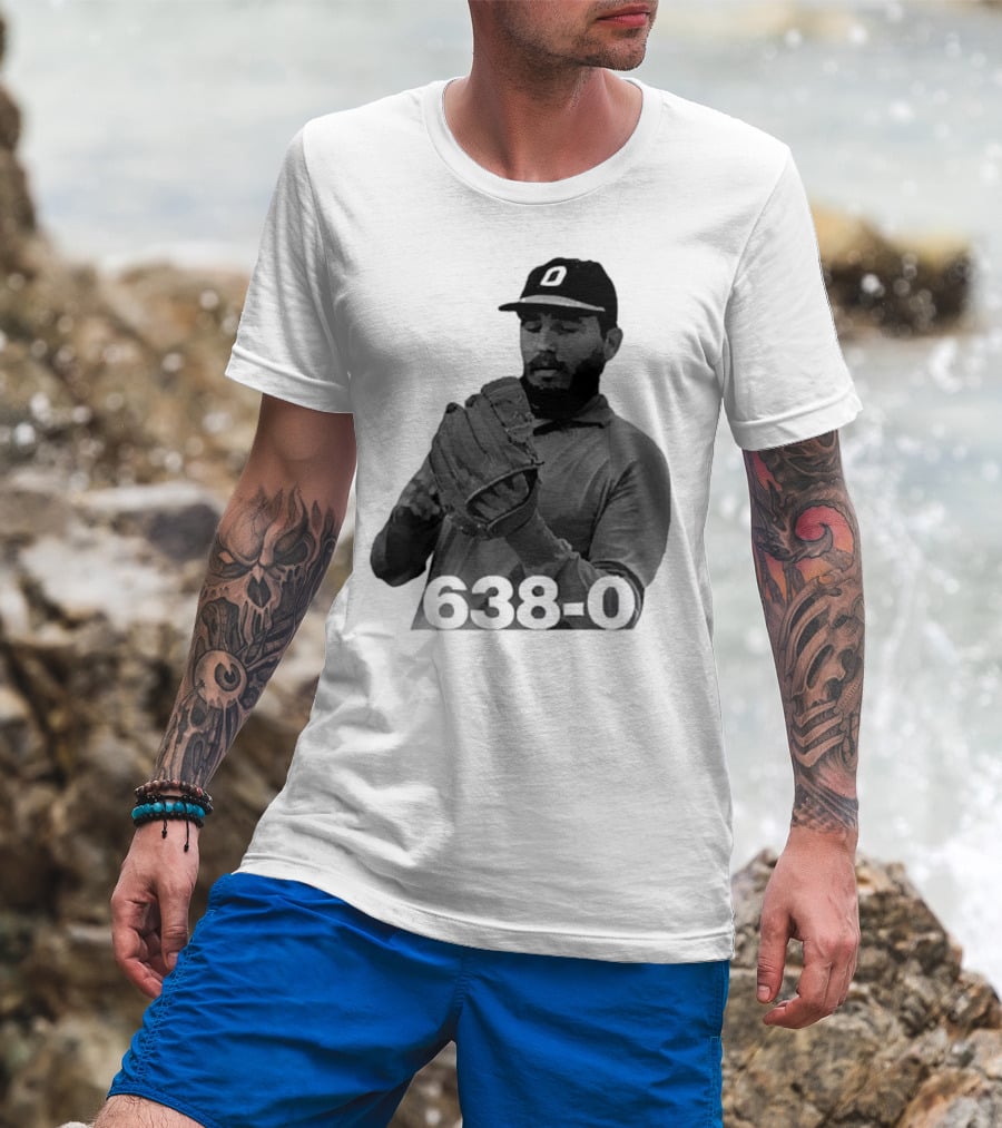 Castro 638-0 Baseball Pitcher Image With Cap Displaying 'O' T-Shirt