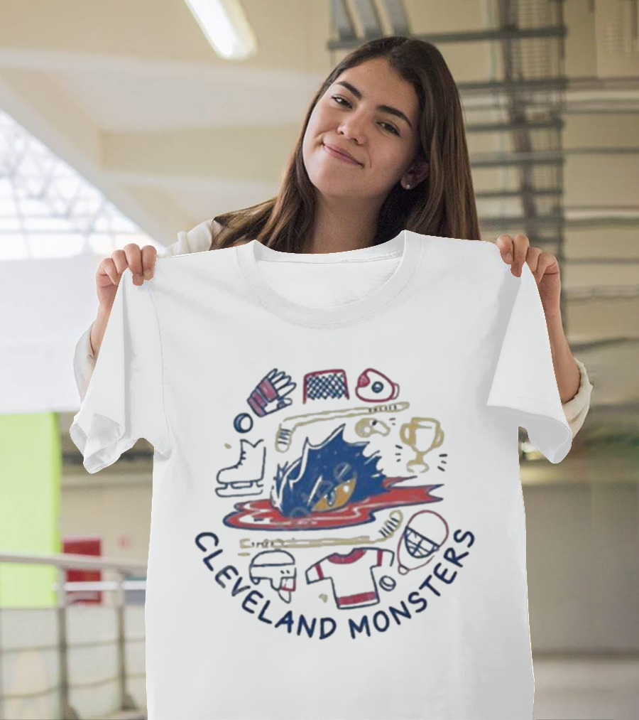 Cleveland Monsters Hockey Doodle T-Shirt