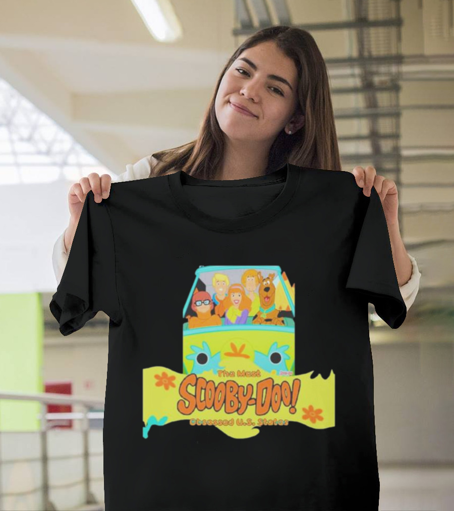 The Most Scooby Doo Obsessed U S States with Mystery Machine and Characters T-Shirt