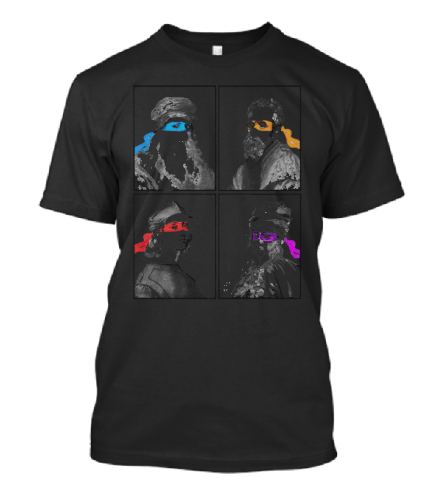 Renaissance Age Mutant Ninja Artists Parody With Colorful Masks T-Shirt
