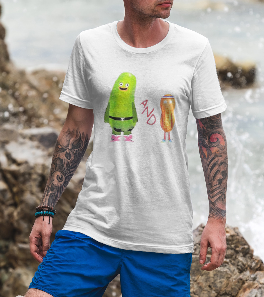 Pickle And Peanut Cucumber Cartoon Characters T-Shirt