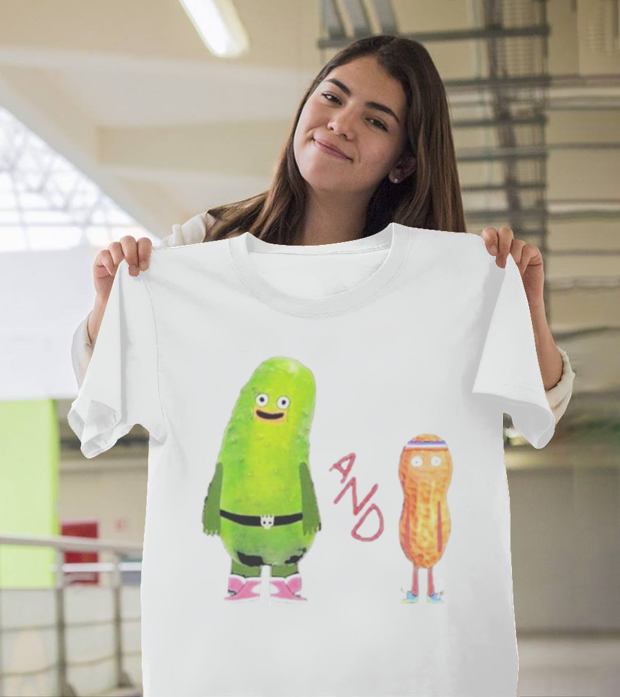 Pickle And Peanut Cucumber Cartoon Characters T-Shirt