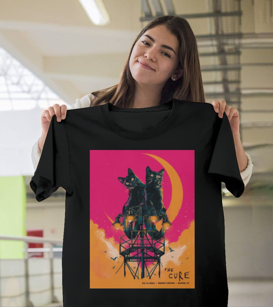 The Cure The Songs of a Lost World Tour Cats on Scaffolding Moody Center Austin Pink Moon 05.10.2023 T-Shirt
