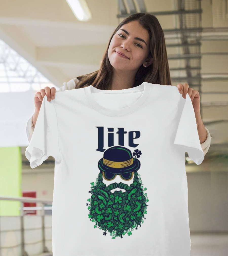 St Patrick’s Day Lite Hat and Green Beard with Shamrocks T-Shirt