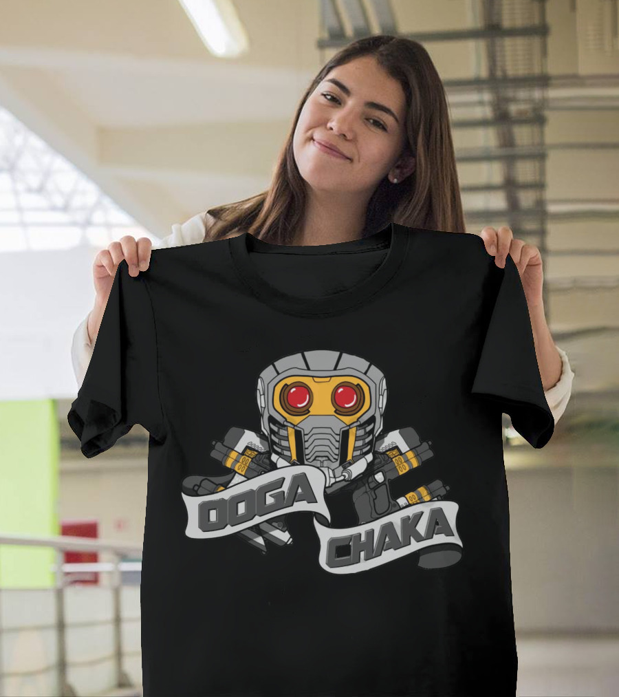Ooga Chaka Guardians Of The Galaxy Star-Lord Helmet T-Shirt