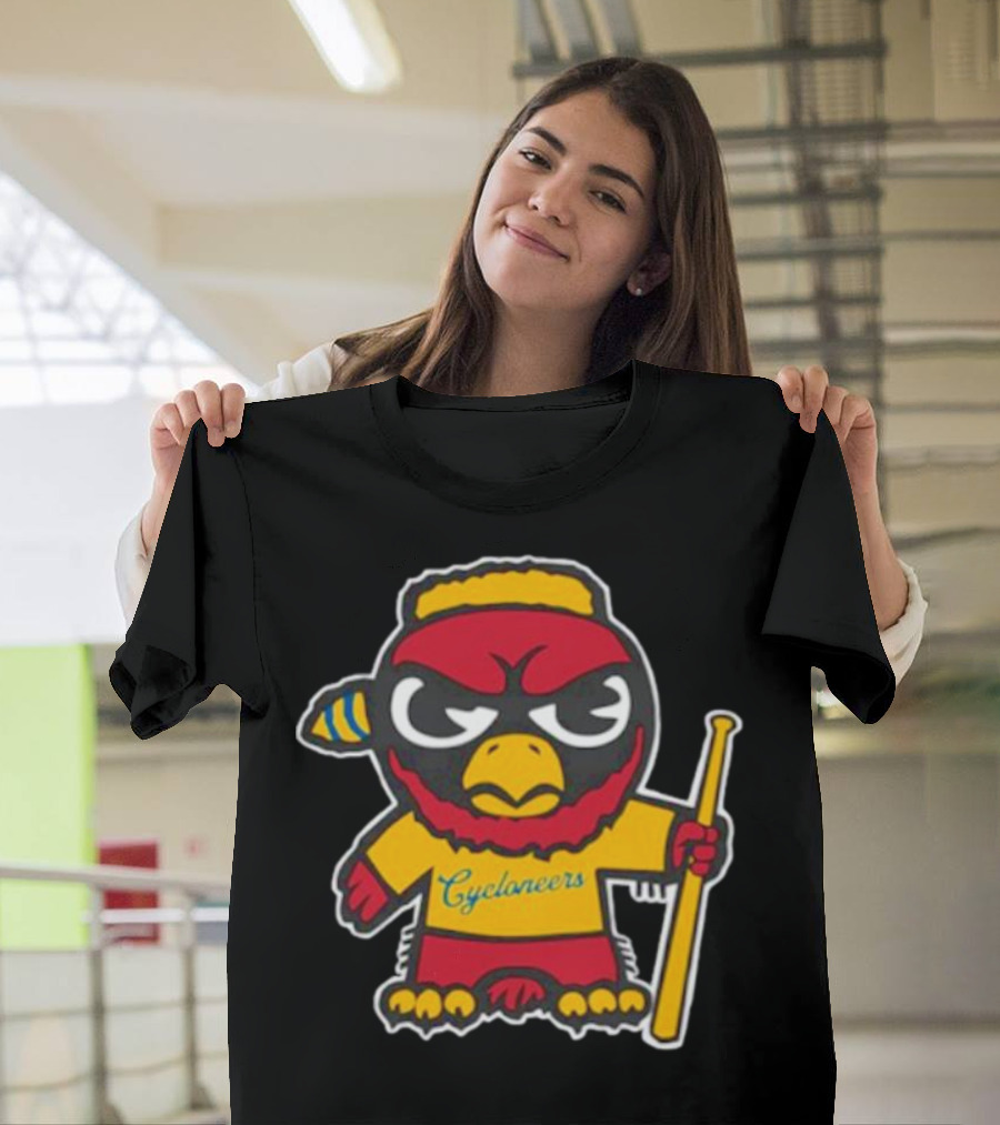 Cycloneers Bird Mascot Holding Baseball Bat T-Shirt