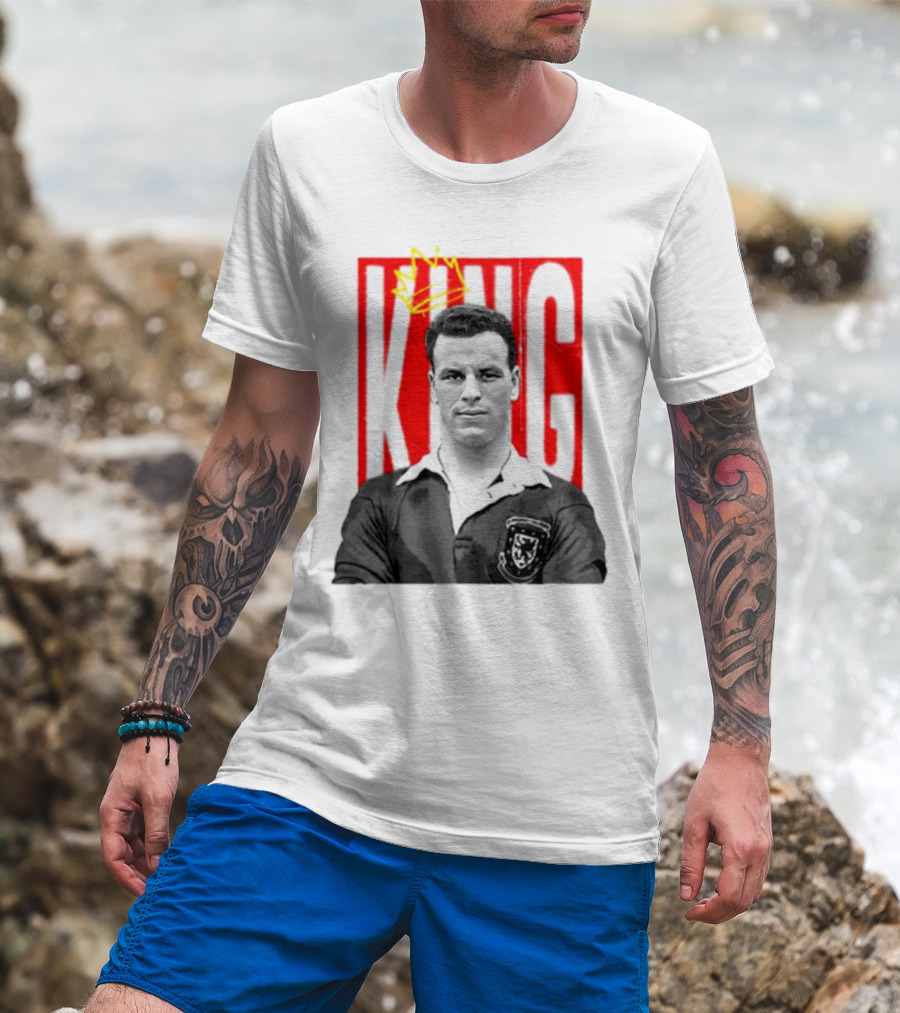 King Charles Soccer Icon With Red KING Background T-Shirt