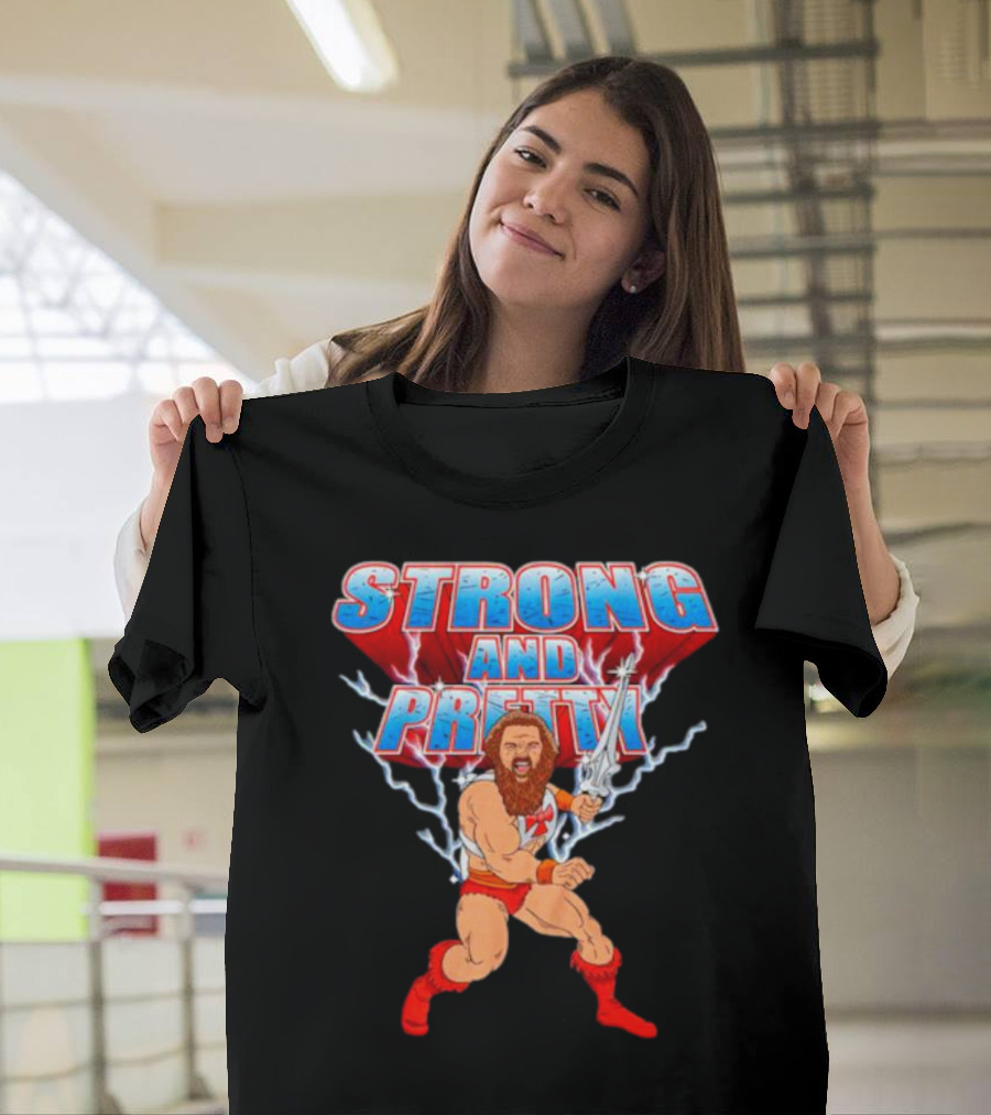 Strong-Man Strong and Pretty Lightning Barbarian Warrior T-Shirt
