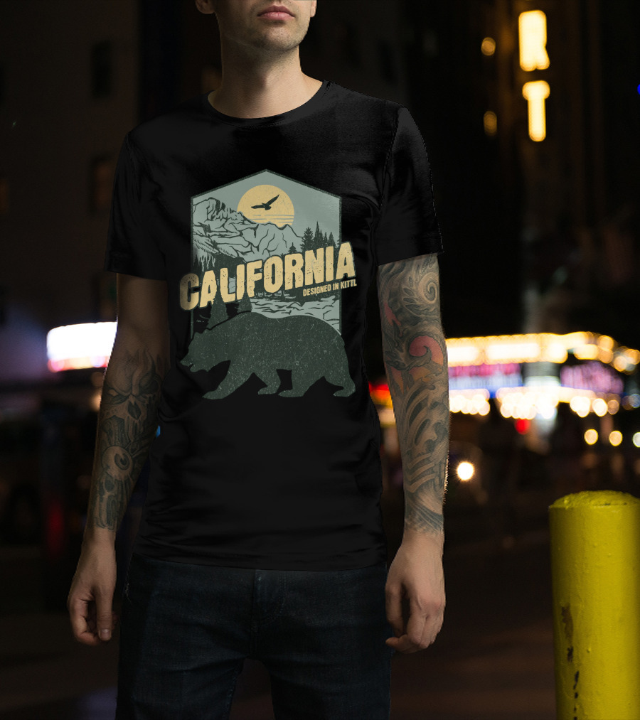 California Bear Wilderness Camping Hiking Designed In Kittl T-Shirt