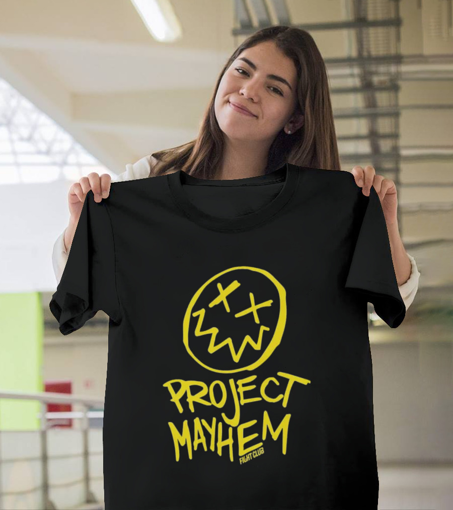 Fight Club Project Mayhem Men's Yellow Face Icon X Eyes T-Shirt