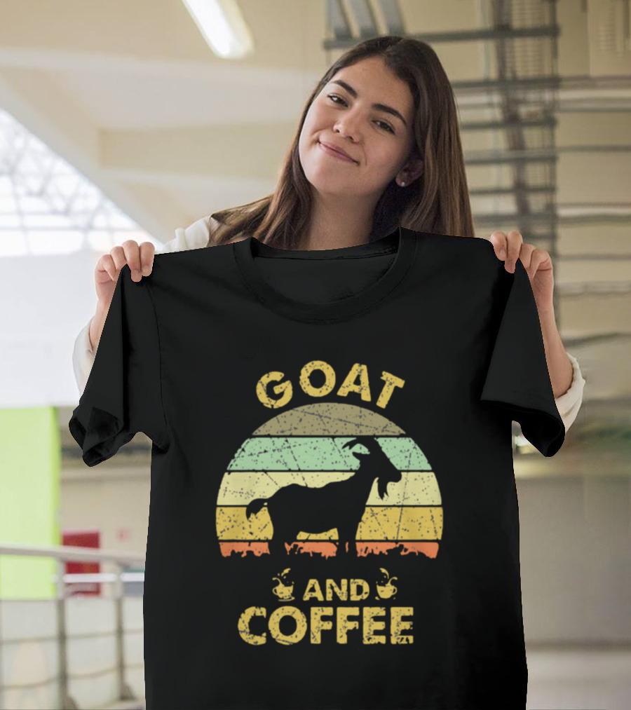 GOAT And Coffee Vintage Sunset T-Shirt
