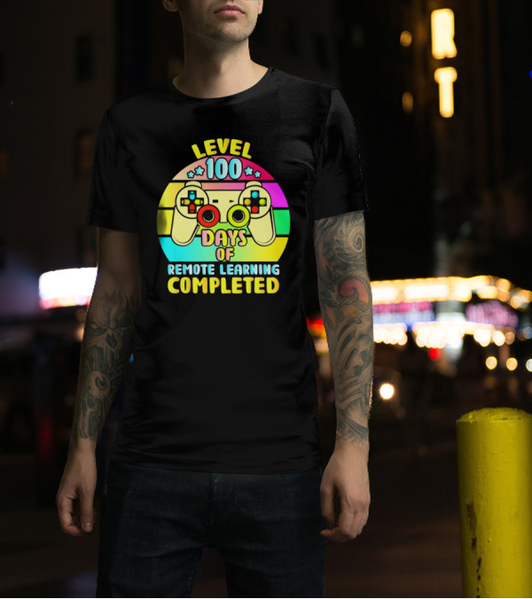 Level 100 Days Of Remote Learning Completed Vintage Controller T-Shirt