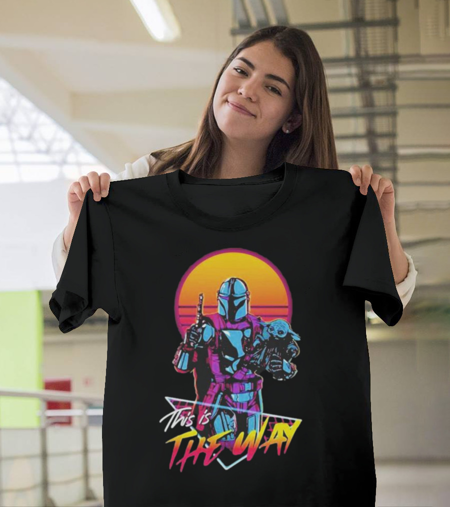 This Is The Way Star Wars The Mandalorian Vintage Retro Sunset T-Shirt