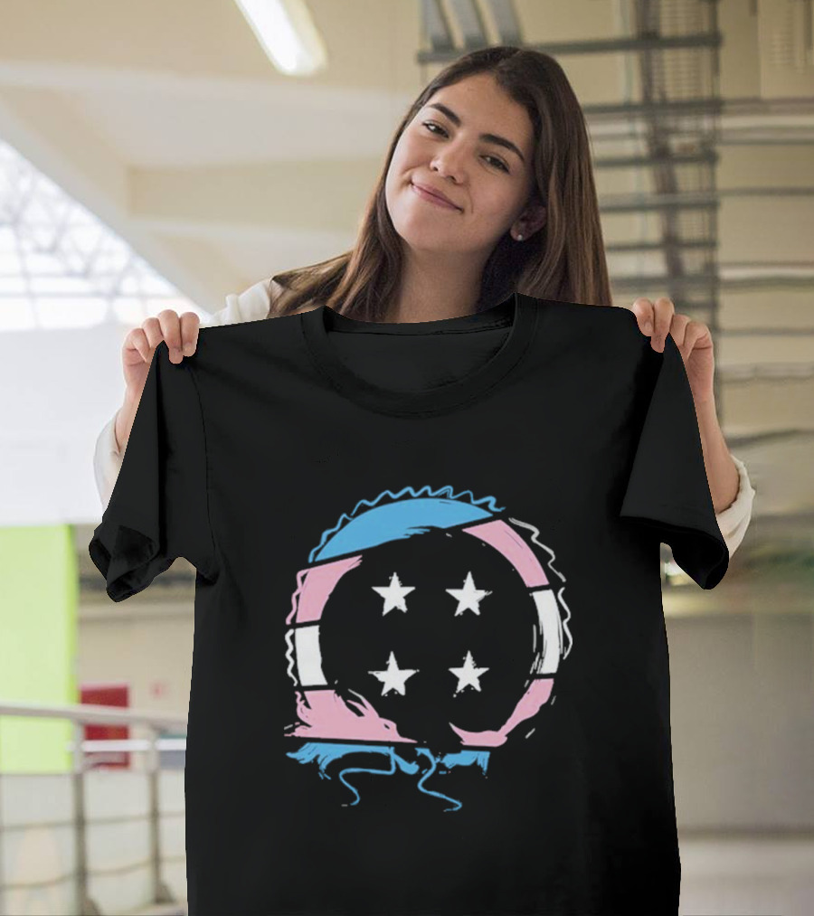 Team Four Star Trans Pride Flag Circle with Stars T-Shirt