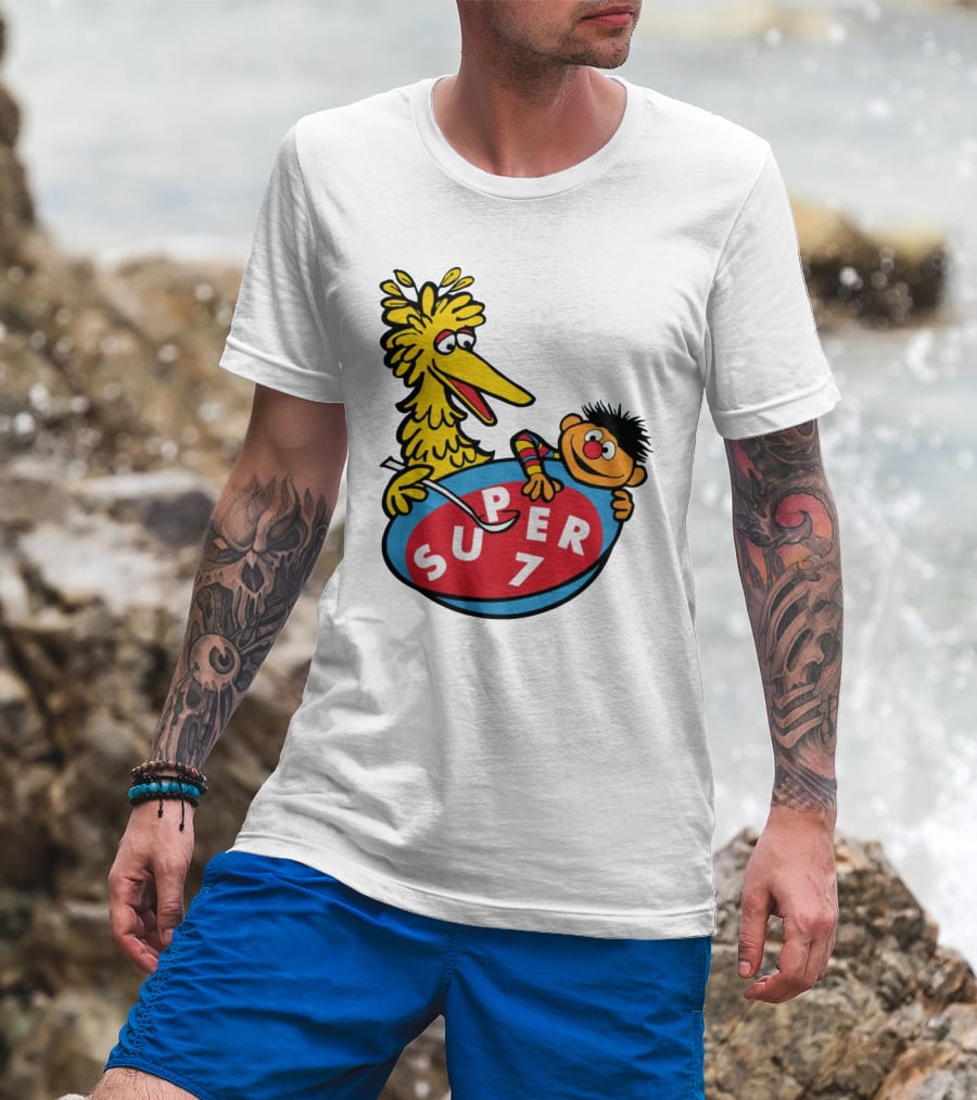 Big Bird And Ernie Super 7 Alphabet Soup T-Shirt