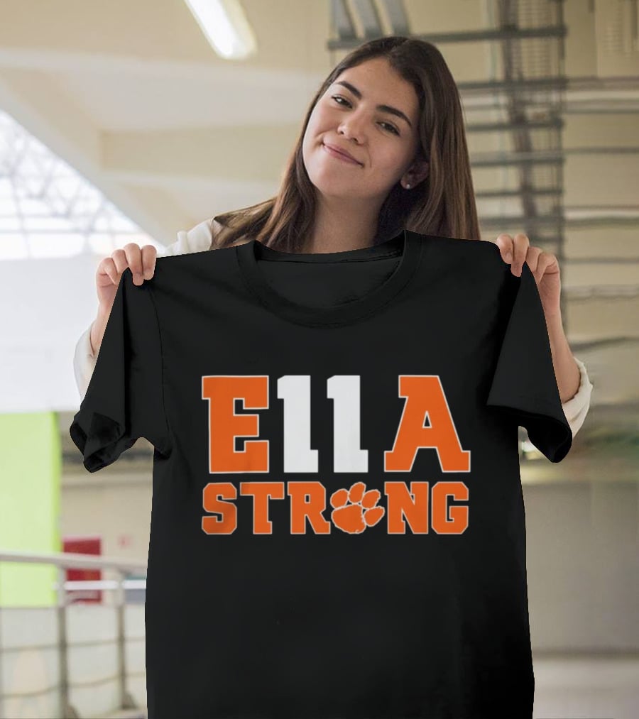 Clemson Tigers Ella Strong 11 Clemson University Football Paw T-Shirt