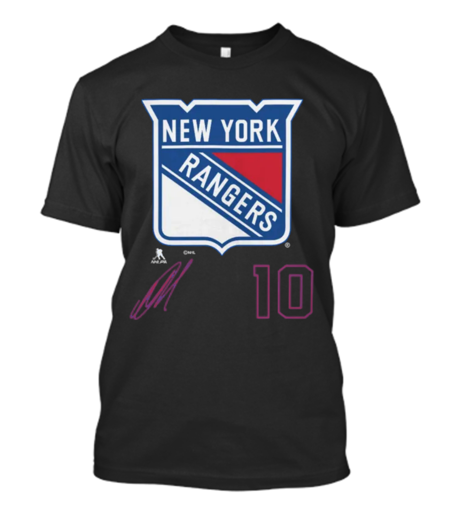 New York Rangers Artemi Panarin Number 10 NHLPA Logo Royal T-Shirt