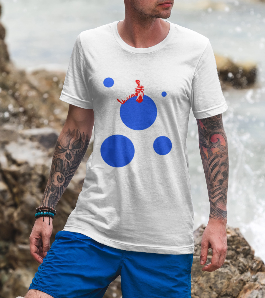 Harry's Styles Merch Red Figure Blue Polka Dot T-Shirt