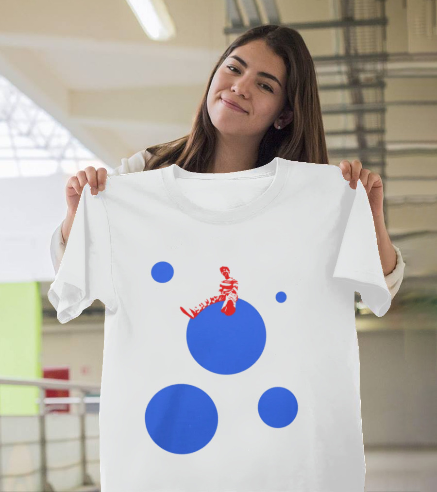 Harry's Styles Merch Red Figure Blue Polka Dot T-Shirt