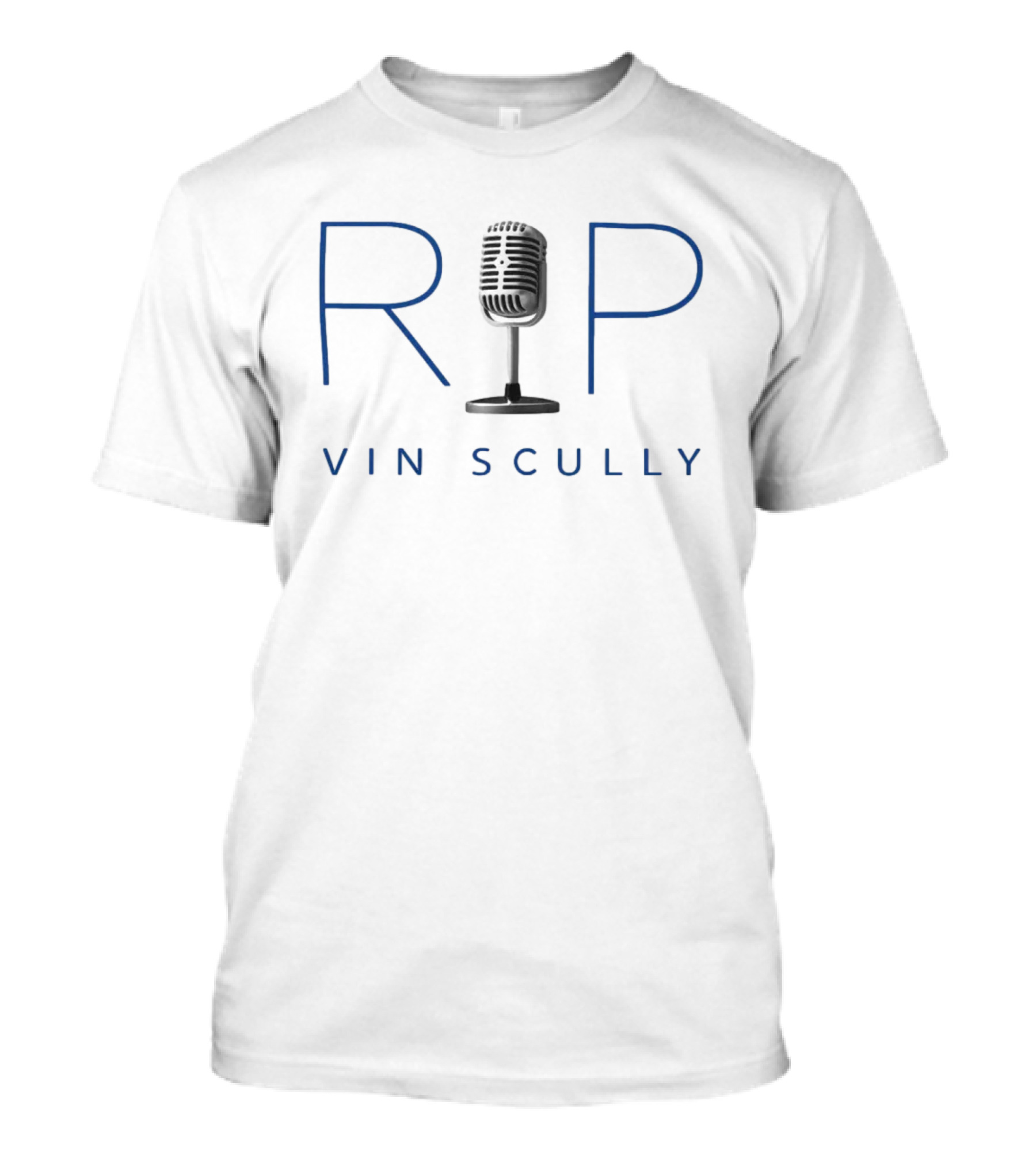 Los Angeles Dodgers Vin Scully Microphone Tribute Rip Iconic Broadcaster Memorial T-Shirt
