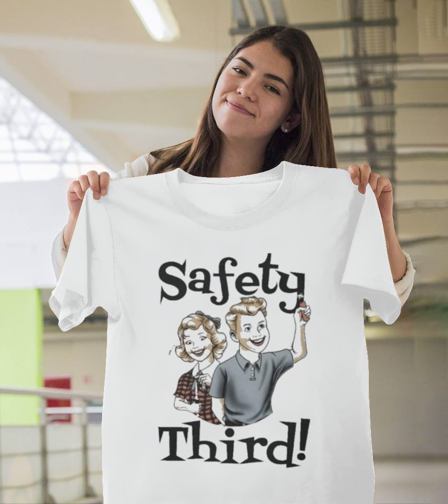 Safety Third Kid Retro Style Humor T-Shirt