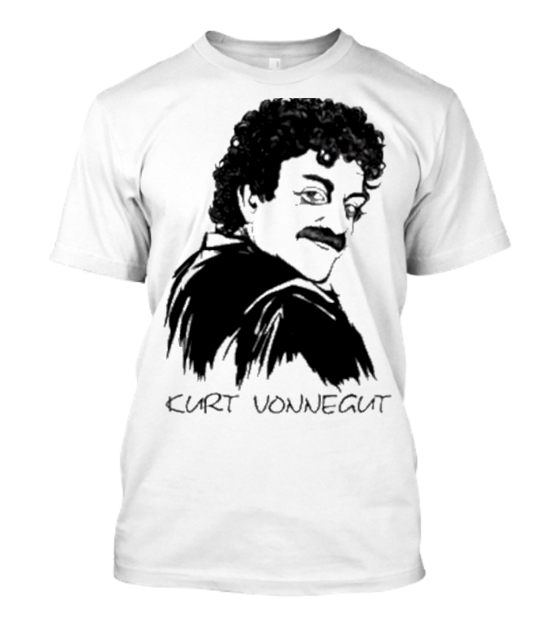 Kurt Vonnegut Black And White Stylized T-Shirt