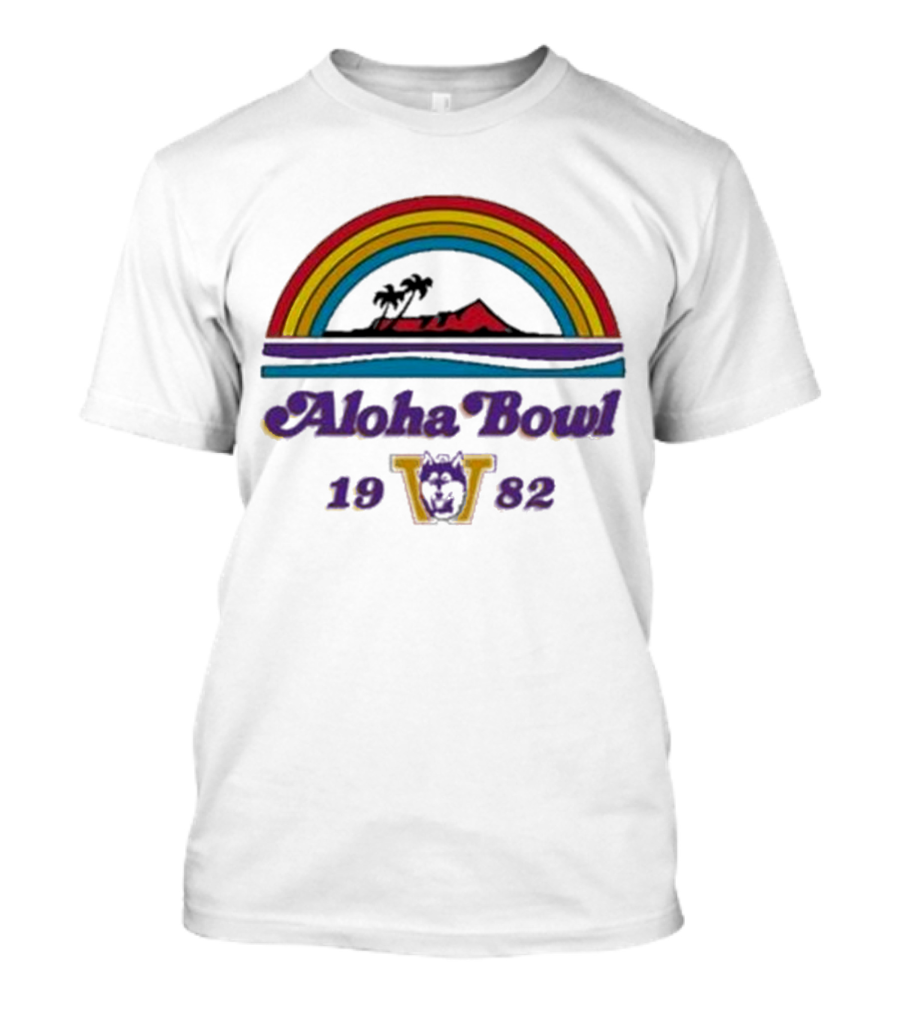 Aloha Bowl 1982 Washington Rainbow Island Vintage Ringer T-Shirt