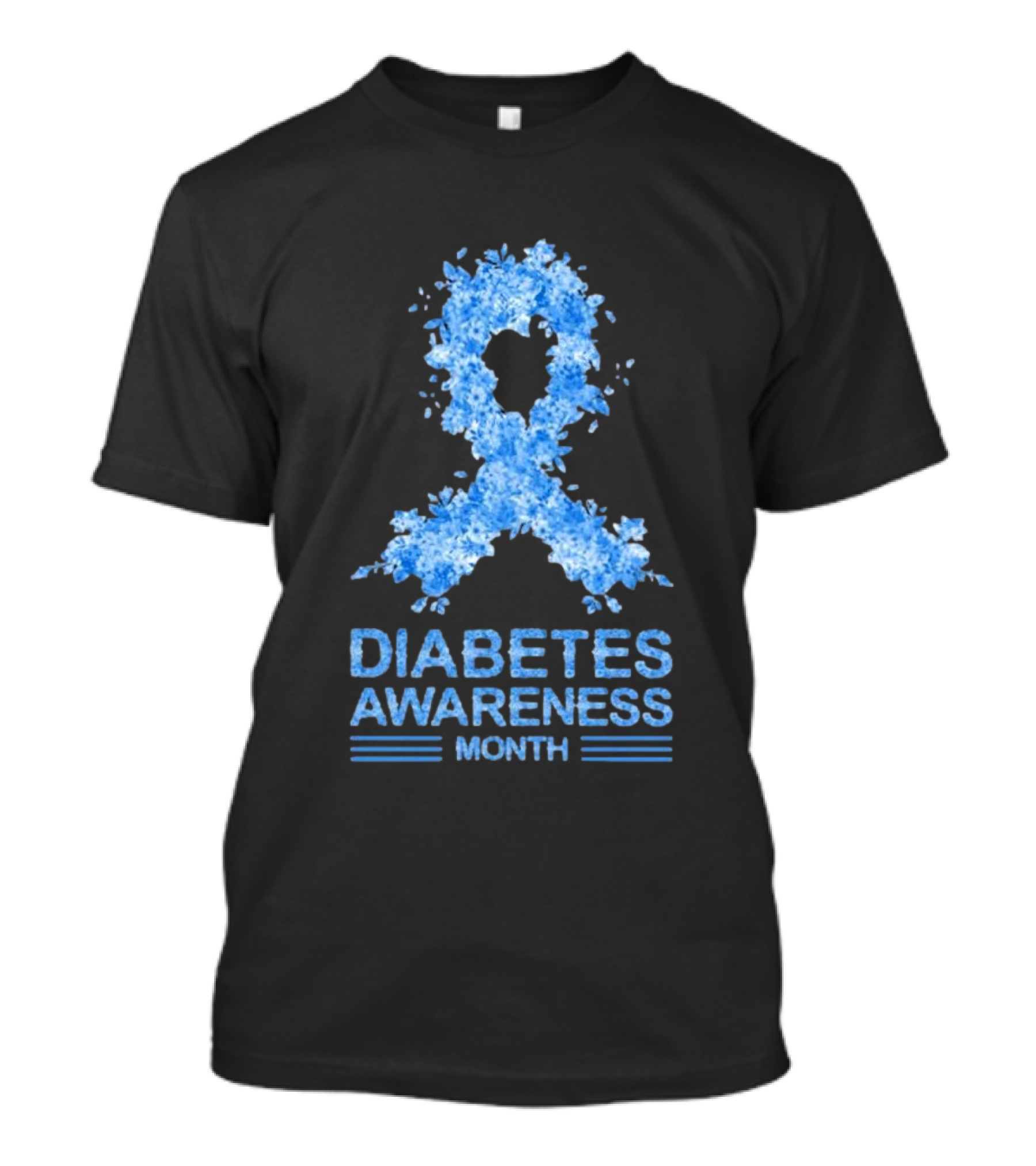 Diabetes Awareness Month Blue Ribbon T-Shirt