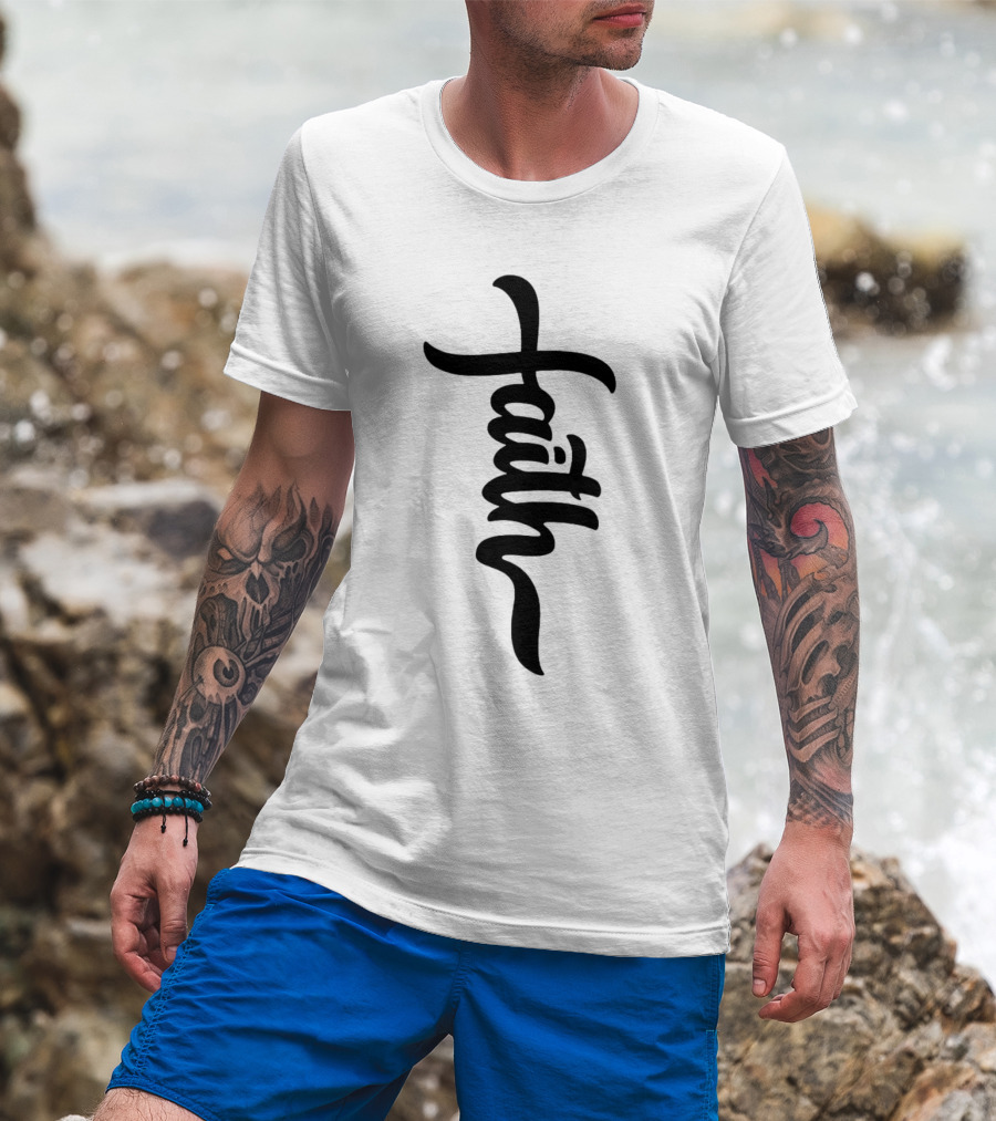 Faith Vertical Calligraphy T-Shirt