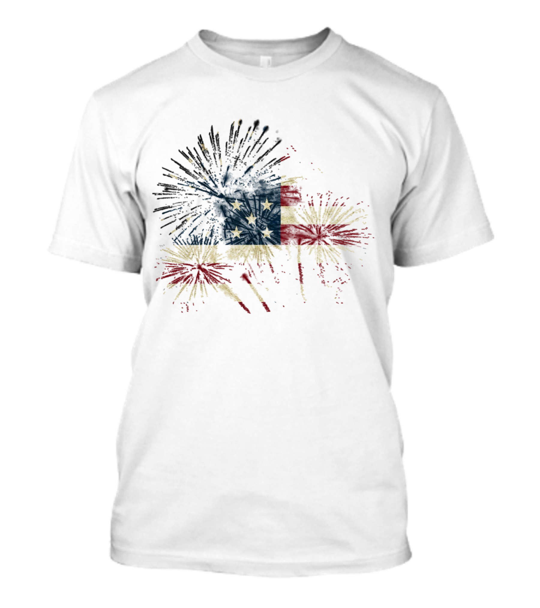 Happy July 4th USA Flag Fireworks T-Shirt