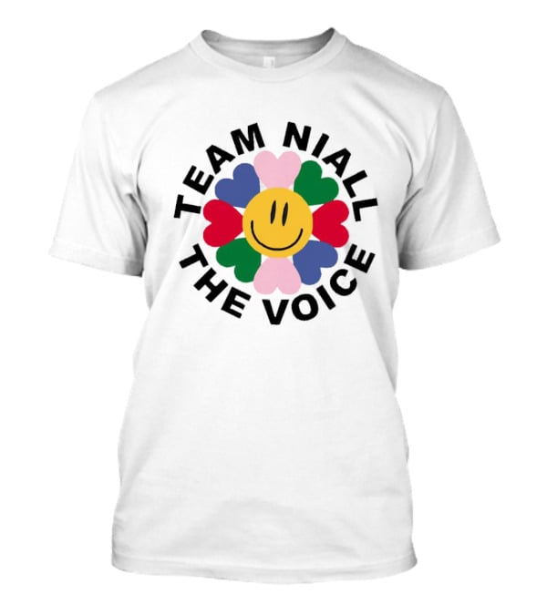 Team Niall The Voice Flower Smiley Heart T-Shirt
